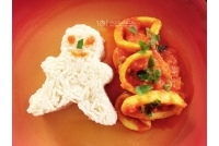Calamars à la tomate et son bonhomme de riz 